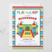 Spelen en springen blauw en rood kaart (Voorkant)