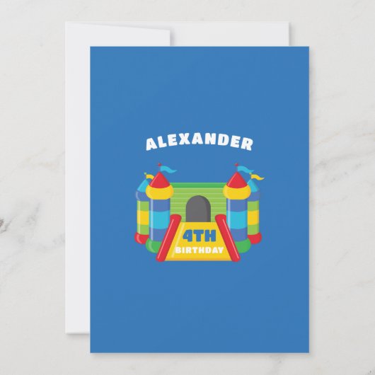 Spelen en springen blauw en rood kaart (Achterkant)