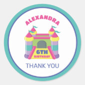 Spelen en springen roze dank je ronde sticker (Voorkant)