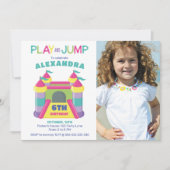 Spelen en springen roze foto kaart (Voorkant)