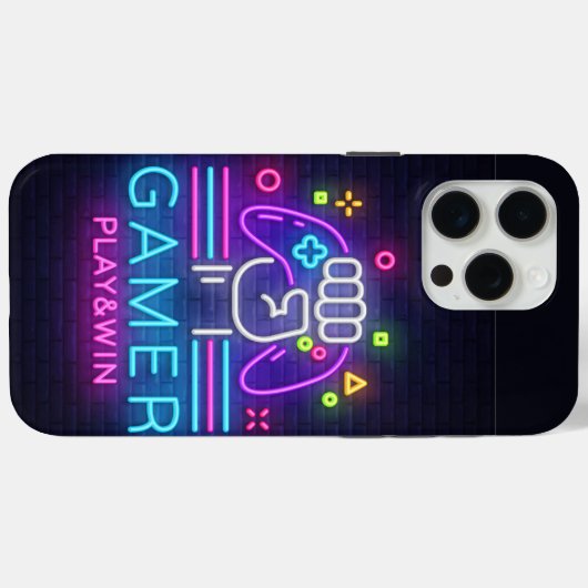 Spelen en winnen van Neon Gamer Case-Mate iPhone Case (Achterkant (horizontaal))