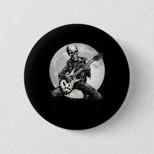Spelen Gitaar Punk Rock Muziek Halloween Mannen Ki Ronde Button 5,7 Cm