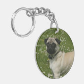 Spelen in bloemen sleutelhanger (Voorkant Links)