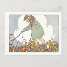 "Spelen in de bladeren" Herfst / Herfstillustratie