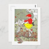 "Spelen in de bladeren" Herfst / Herfstillustratie Briefkaart (Voorkant / Achterkant)