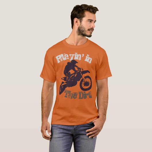 "Spelen in de modder" Dirtbike en Motorcross #3 T-shirt (Voorkant volledig)