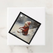 Spelen in de sneeuw bedankjes labels (In situ)