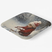 Spelen in de sneeuw papieren bordje (Gebogen)