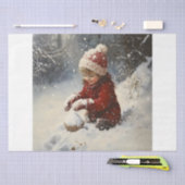 Spelen in de sneeuw tissuepapier (Craft)