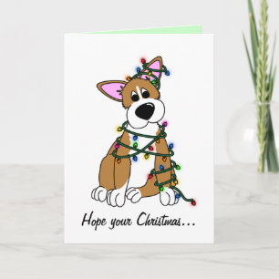 Spelen in de Xmas Tree Corgi Feestdagen Kaart
