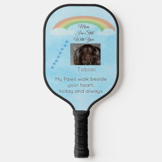 Spelen in het licht achter de regenboog pickleball paddle (Voorkant)
