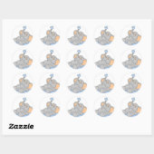 Spelen in het water ronde sticker (Vel)