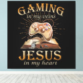 Spelen in mijn aderen Jezus in mijn hart Canvas Afdruk (Insitu (Houten vloer))