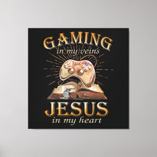 Spelen in mijn aderen Jezus in mijn hart Canvas Afdruk