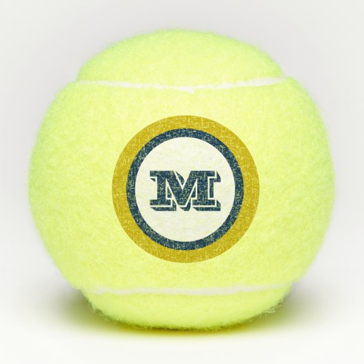 Spelen in stijl monogram Initiaal sport cadeau Tennisballen (Voorkant)