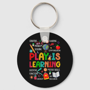 Spelen is leren kleuterschool kleuterjuf Li Sleutelhanger