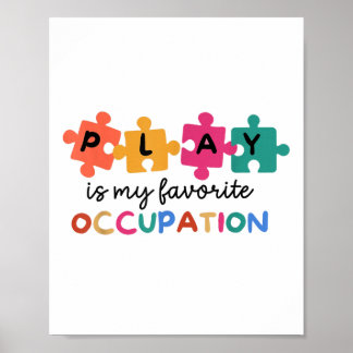 Spelen is mijn favoriete beroep kindertherapeut poster