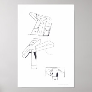 Spelen K Monogram tekening 19 C Poster