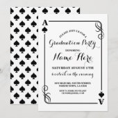 Spelen Kaart Ace of Spades Vegas Afstuderen Uitnod (Voorkant / Achterkant)