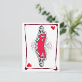 Spelen Kaart Cartoon Girl Hearts (Staand voorkant)