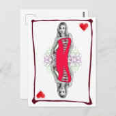 Spelen Kaart Cartoon Girl Hearts (Voorkant / Achterkant)