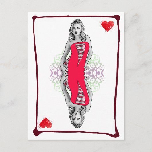 Spelen Kaart Cartoon Girl Hearts (Voorkant)