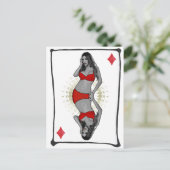 Spelen Kaart Cartoon Meisje Diamonds (Staand voorkant)