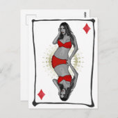 Spelen Kaart Cartoon Meisje Diamonds (Voorkant / Achterkant)