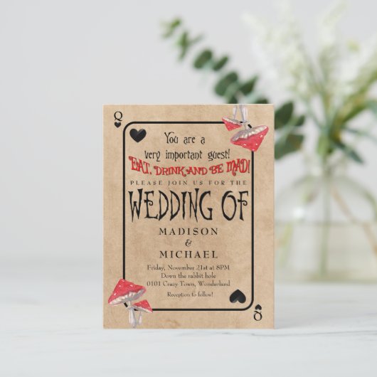 Spelen Kaart Crazy Mushrooms Wedding (Staand voorkant)