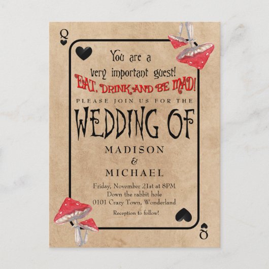 Spelen Kaart Crazy Mushrooms Wedding (Voorkant)