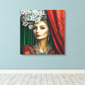 Spelen Kaart elementen, kleding ontwerp, Mode Canvas Afdruk (Insitu (Houten vloer))