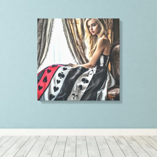 Spelen Kaart elementen, kleding ontwerp, Mode Canvas Afdruk (Insitu (Houten vloer))