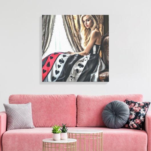 Spelen Kaart elementen, kleding ontwerp, Mode Canvas Afdruk (Insitu (Woonkamer))