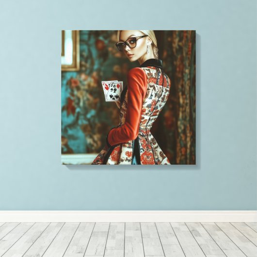 Spelen Kaart elementen, kleding ontwerp, Mode Canvas Afdruk (Insitu (Houten vloer))