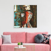 Spelen Kaart elementen, kleding ontwerp, Mode Canvas Afdruk (Insitu (Woonkamer))