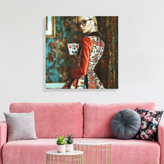 Spelen Kaart elementen, kleding ontwerp, Mode Canvas Afdruk (Insitu (Woonkamer))