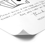 Spelen Kaart gastenboek bruiloft Poster (Hoek)