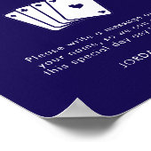 Spelen Kaart Guestbook Navy Wedding Guestbook Sign Poster (Hoek)