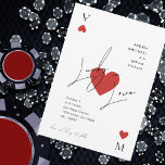 Spelen Kaart Hart Vegas Casino bruiloft uitnodigin<br><div class="desc">Verras uw dierbaren met deze ultramoderne bruiloft uitnodiging,  met stijlvol script,  harten en bewerkbare details. Pas het eenvoudig aan met de opties "personaliseren" en "ontwerpgereedschap gebruiken".</div>