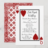 Spelen Kaart King / Queen bruiloft uitnodigingen (Voorkant / Achterkant)