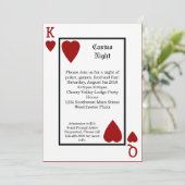 Spelen Kaart King / Queen Gepersonaliseerde uitnod (Staand voorkant)