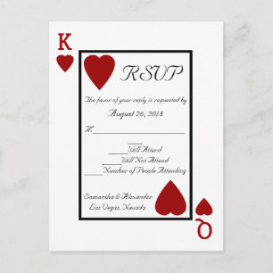 Spelen Kaart King/Queen RSVP Reply Briefkaart