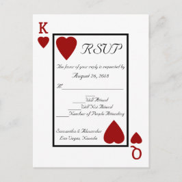 Spelen Kaart King/Queen RSVP Reply Briefkaart