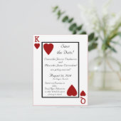 Spelen Kaart King / Queen Save the Date (Staand voorkant)