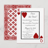 Spelen Kaart King / Queen Save the Date (Voorkant / Achterkant)
