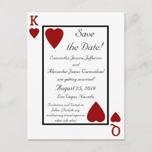 Spelen Kaart King / Queen Save the Date Briefkaart