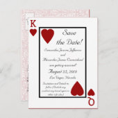 Spelen Kaart King / Queen Save the Date Briefkaart (Voorkant / Achterkant)