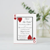 Spelen Kaart King / Queen Save the Date Briefkaart (Staand voorkant)