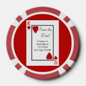 Spelen Kaart King / Queen Save the Date Favor Pokerchips (Achterkant)