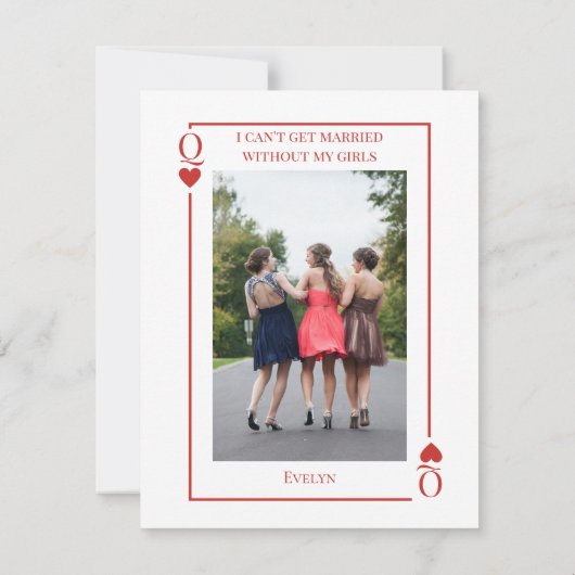 Spelen Kaart Las Vegas bruidsmeisje voorstel Kaart Notitiekaartje (Achterkant)